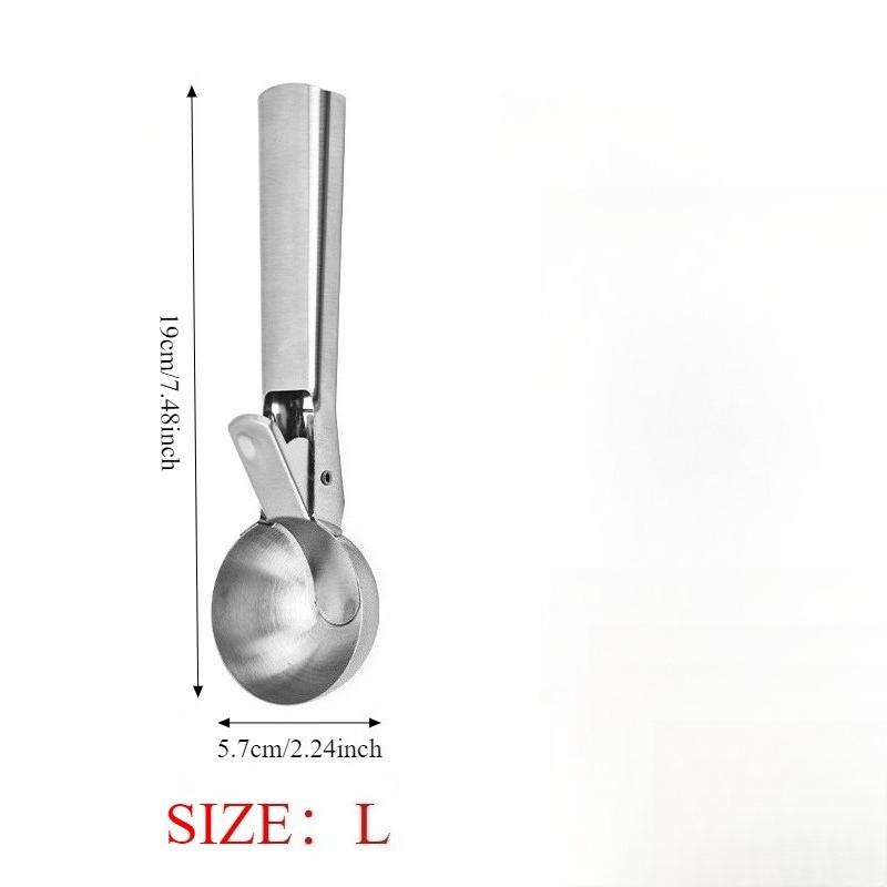 Stainless Steel Ice Cream Scoop Ergonomic Handle Rustproof For Ice Cream Sorbet Frozen Dessert Home Kitchen Commercial Use Party