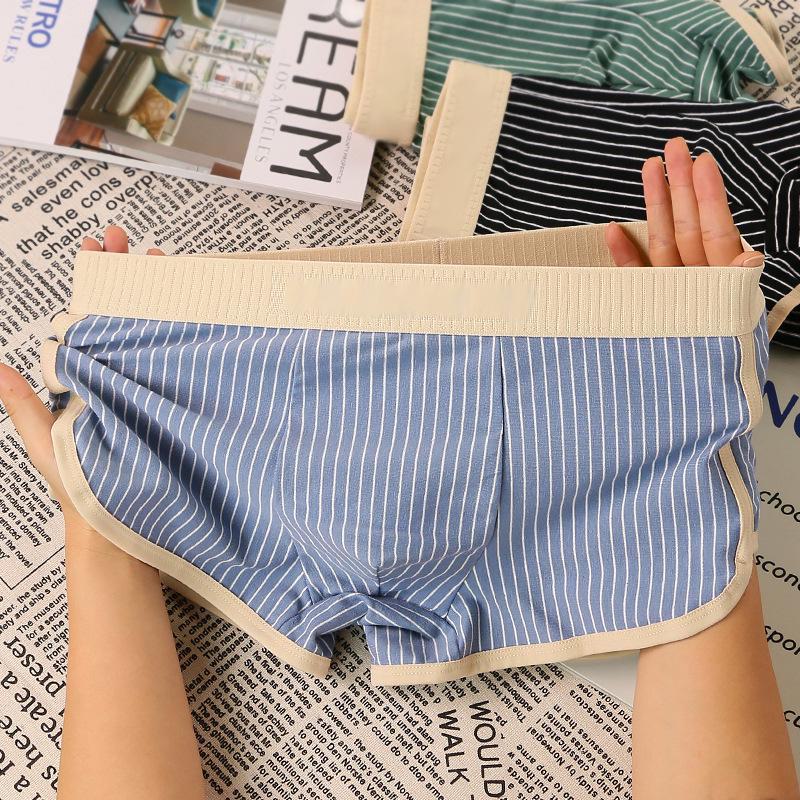 Мужские хлопковые трусы-боксеры в полоску, модные, высокого класса - удобное и дышащее модное нижнее белье