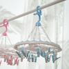 Прочная пластиковая круглая сушилка для одежды с 20 прищепками для нижнего белья и носков