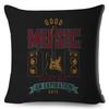 Retro Microphone Guitar Design Cushion Cover Double Sided Soft Polyester Home Decor Pillow Case