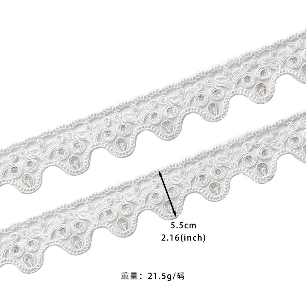 Exquisite White Organza Car Bone Line Wavy Embroidery Barcode Clothing Window Decoration Home Decoration Lace Accessories