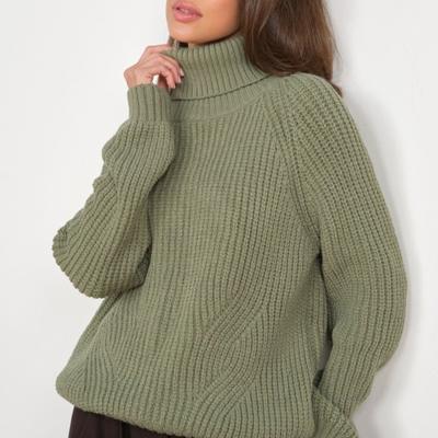 Новый свитер женский вязаный свободный с высоким воротом толстый пуловер с длинными рукавами теплый свитер с лацканами