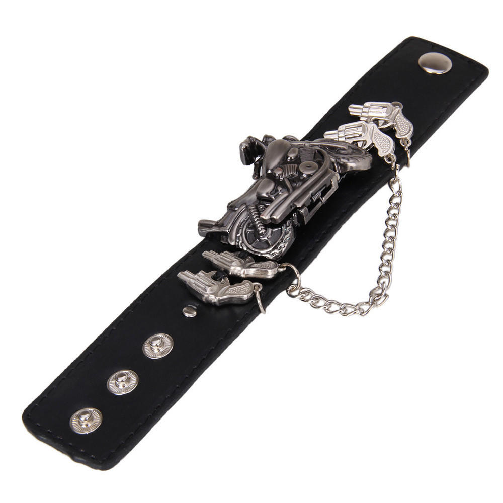 Панк-цепочка для женщин и мужчин браслет-манжета готические наручные часы 