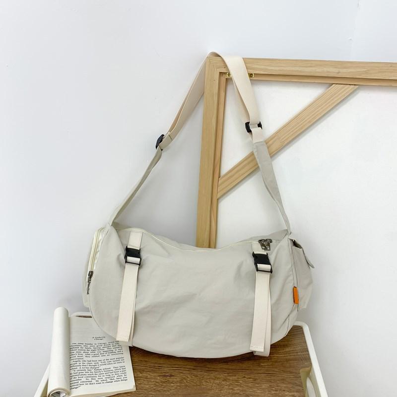 Japanese Large-capacity Messenger Bag Women's Daily Commuting Class Casual Versatile Lightweight Canvas Bag College Student Book