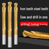 High-Speed Steel Rotary Drill Bit for Woodworking and Metal - Twist Drill Hole Opener with Countersink and Round Shank.