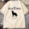 Черная собака Старые привычки умирают с криком Футболка для женщин Мужчин Кафедра Замученных Поэтов Футболка Любитель животных Собак Футболка Хлопок