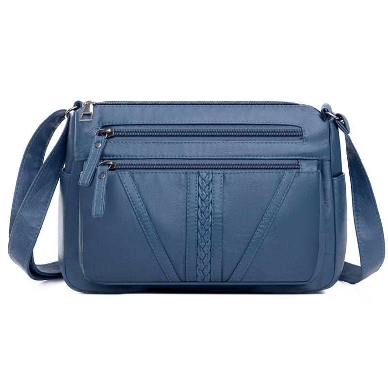 Новая женская сумка на плечо из промытой водой кожи, мягкая кожаная сумка через плечо, винтажная модная простая многослойная женская сумка для мам среднего возраста