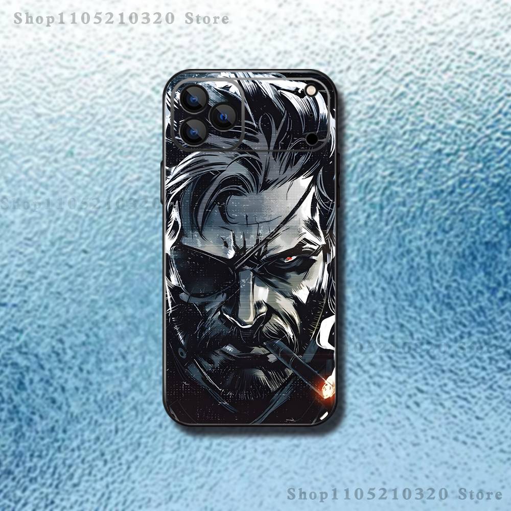 M-MGS1 Solid Snake Game Phone Case For iPhone 17,16,15,14,13,12,11,Pro,Max,Plus,E,SE4,Air,Mini Black Soft Funda