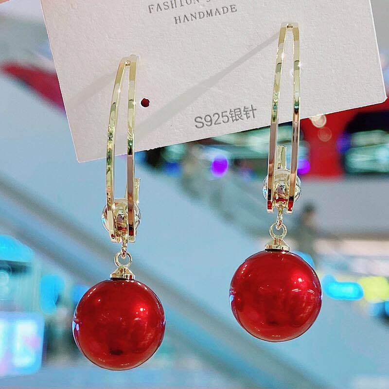 Элегантные корейские серьги-пусеты с кисточками из жемчуга Дондэмун - игла из серебра 925 пробы, дизайн с сохранением цвета для женщин