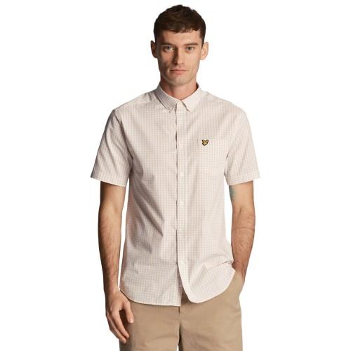 Lyle & Scott Mens Gingham Slim Short-Sleeved Shirt