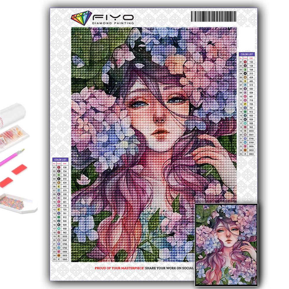 Full 5D Diy Diamond Painting Girls and Flowers 5D Diamond Painting