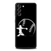 Baseball Phone Case For Samsung Galaxy S25 S24 S23 FE S22 Ultra S20 S21 5G S10 Plus S10E Soft Black Cover