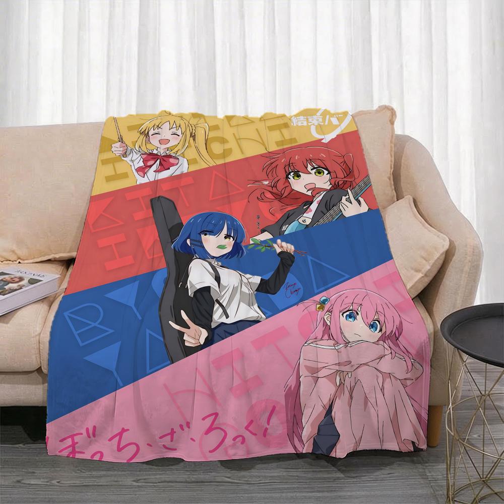 Anime B-Bocchi the Rock! Throw Lightweight 240g Flannel Blanket Soft Skin-friendly for Summer Cooling