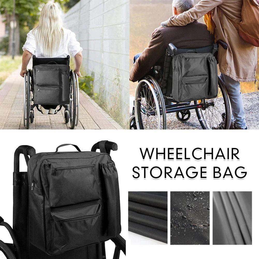 Portable Wheelchair Rear Storage Bag Multi-pocket Mobility Scooter Bag Outdoor