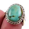 Natural Tibetan Turquoise Gemstone 925 Solid Silver Two Tone Ring Size 7US Z6a18