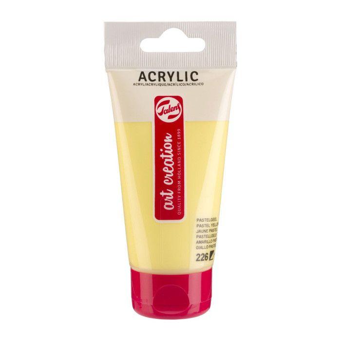 Tube de peinture acrylique Art Creation Talens 75ml jaune pastel