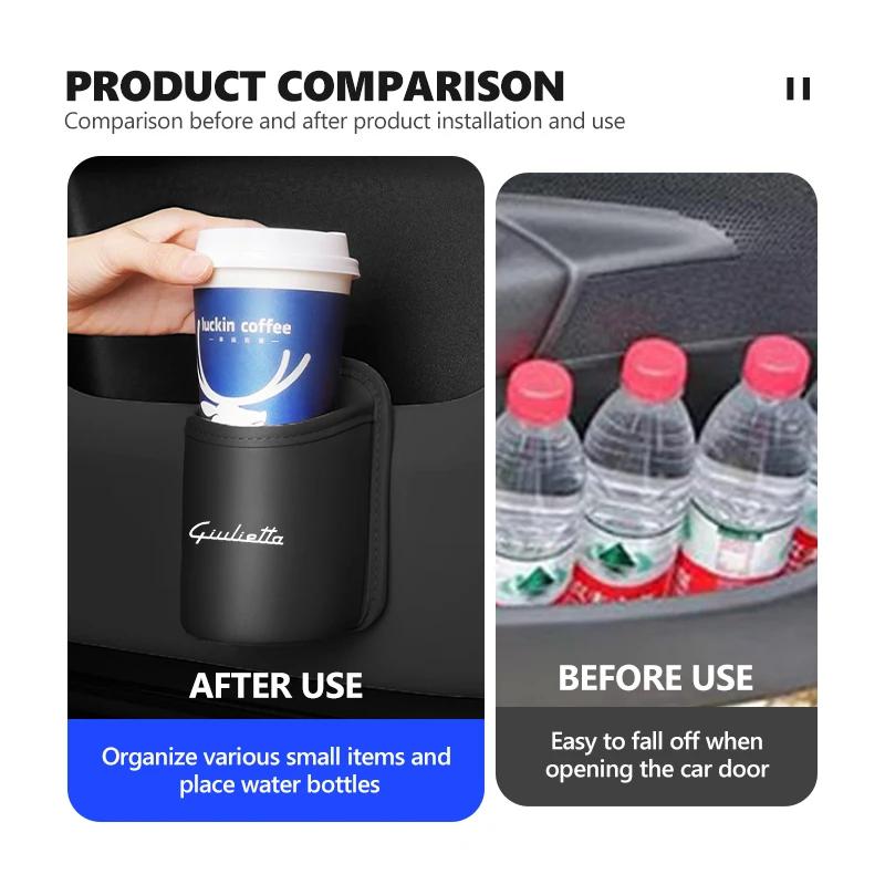For Alfa Romeo 508 Car Sticker For Alfa Romeo 147 Hanging Car Door Water Cup Storage Box Drink Water Bottle Organizer For Alfa Romeo qw2