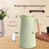 Kuizun 1 л Стеклянный чайник с деревянной ручкой, с термоизоляцией