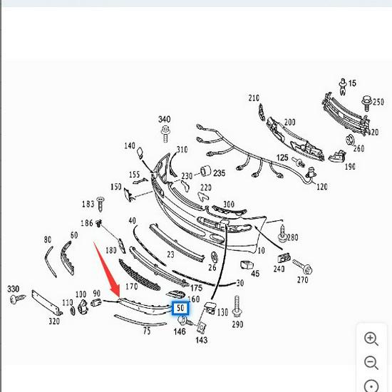Front Bumper Trim with Radar Holes for Mercedes-Benz S-Class W220 S350 Etc.