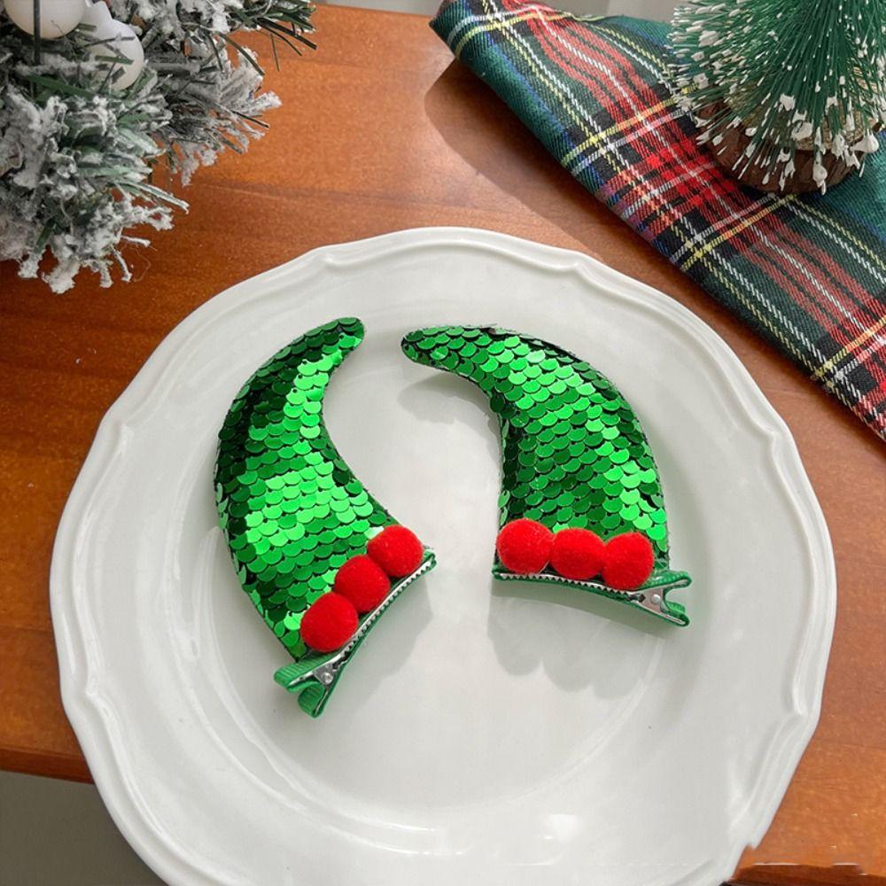 Lovely Merry Christmas Decor Christmas Hairpin Sequin Santa Claus Children Antler Hair Clip Deer Horn Cloth Children's