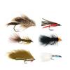 Wifreo 6PCS Trout Fly Fishing Flies Streamer Fly Muddler Egg Leech Peacock Zonkers Deceiver Minnow Shrimp Artificial Lure Bait