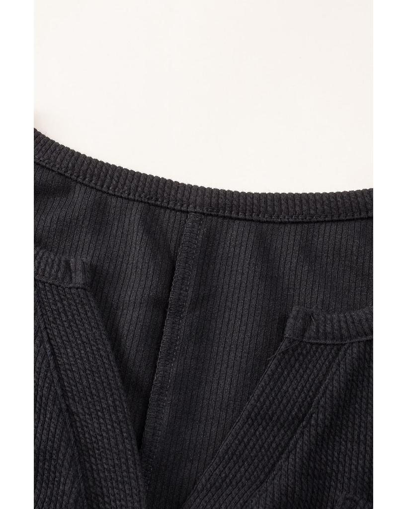 Azura Exchange Комбинезон с длинными рукавами и V-образным вырезом на пуговицах