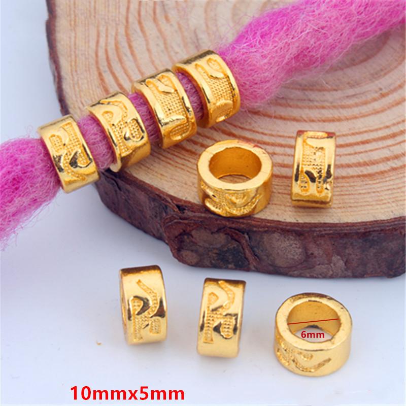 5pcs/bag Silver Metal Hair Rings Braid Dreadlocks Bead Hair Cuffs Dread Tube Charm Dreadlock for DIY Hair Accessaries