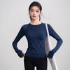 Women's Quick-Dry Long Sleeve Yoga Top - Breathable, Round Neck, Autumn/Winter Fitness Wear