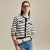 Zhaojun Women's Striped Color-Block Pure Cashmere Cardigan