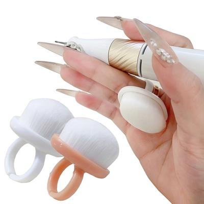 Регулируемая кольцевая щетка для очистки ногтей от пыли, мягкая щетина для удаления гелевой пыли с ногтей, маникюрный инструмент
