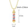 New Retro Fashion Barbers Rotating Light Barber Shop Necklace Jewelry Pendant Chain