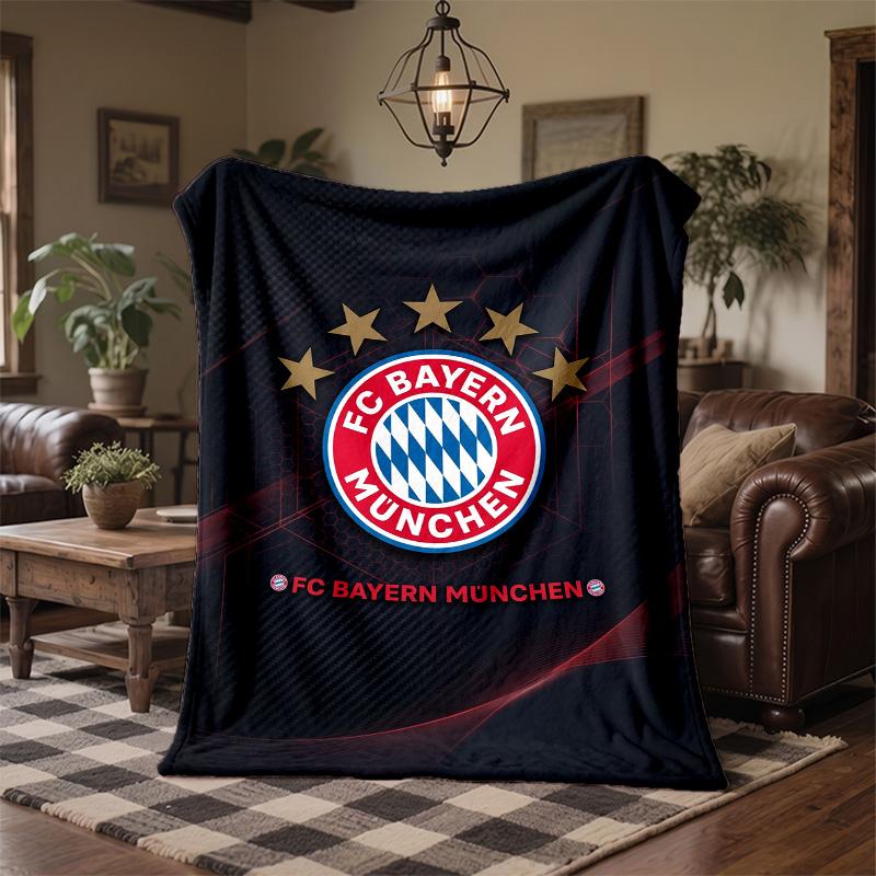 Bayern Munich Theme Fleece Blanket Cozy Soft Plush Blanket For Bedroom Couch Travel