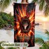 Beach Towel Wolverhampton Wanderers Football Print Custom Name Text Soft Towel for Swimming Pool