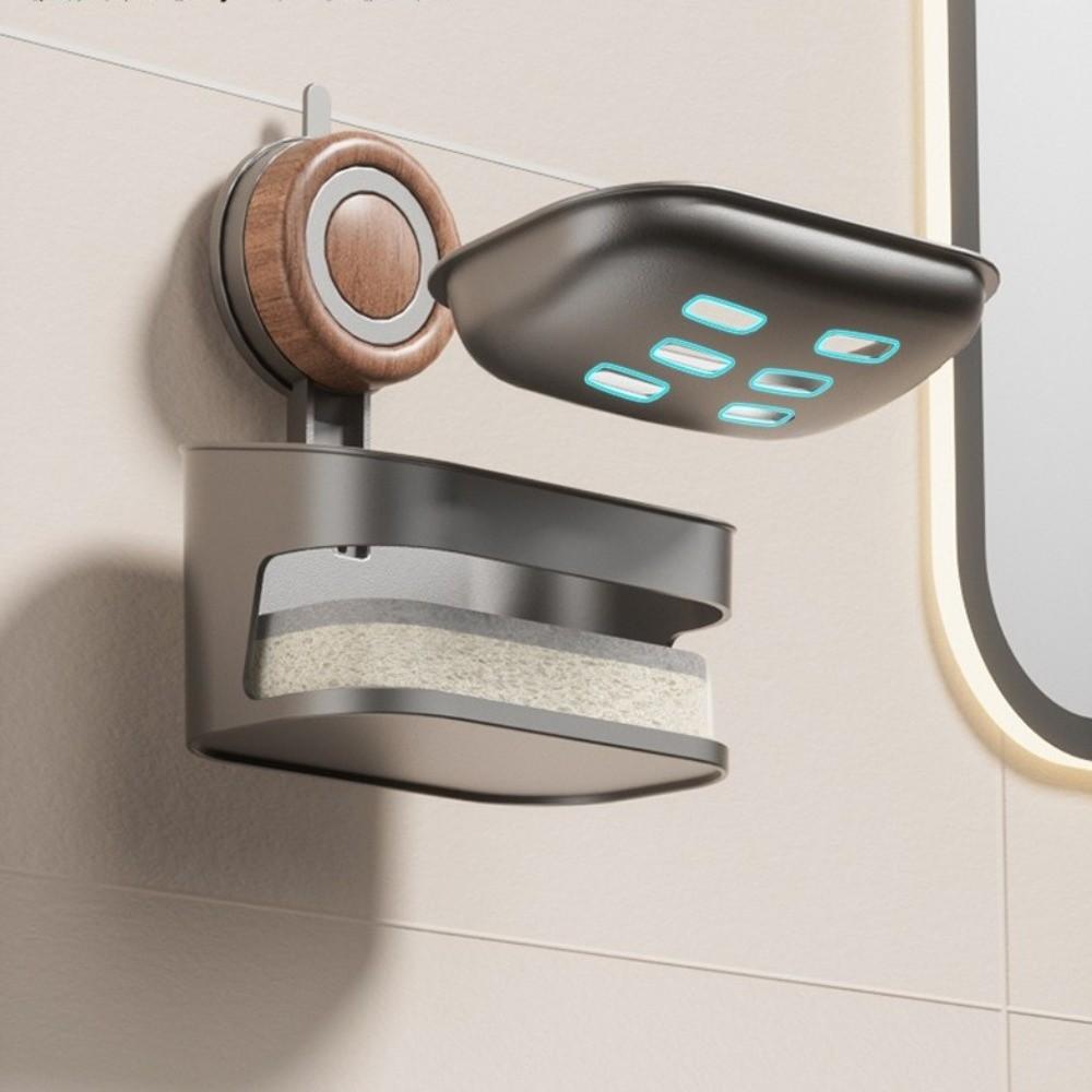 Wall-mounted Laundry Soap Rack Double Layer Bar Soap Holder Self Draining Soap Case Sponge Holder