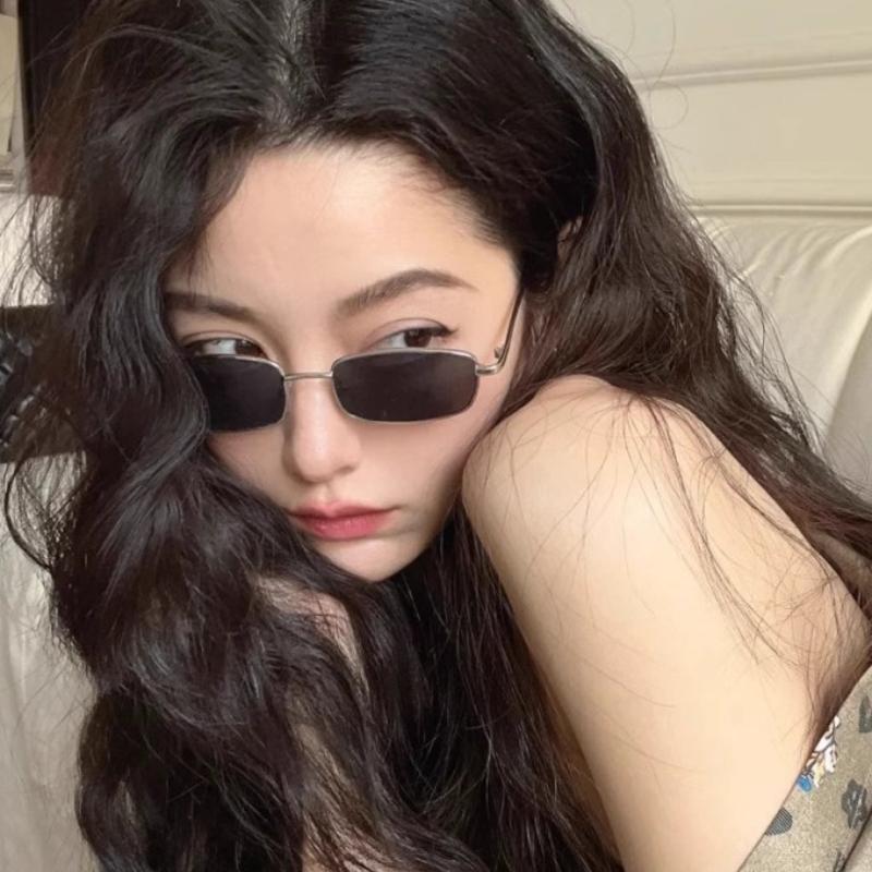 Ретро Маленькие Овальные Женские Солнцезащитные Очки Бренд Shades Классические Конфетные Цвета Металлические Прямоугольные Солнцезащитные Очки Модные Очки UV400