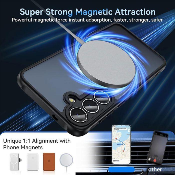 Coque - BOOLING - pour Samsung Galaxy S24 FE - Arrière Rigide - Noir Mat - 2 Verres Trempés
