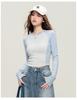 [American style spicy girl contrasting color T-shirt]