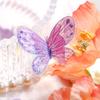 Handmade Butterfly Flower Sticker DIY Crafts Ice Crystal Collage Decals  Stationery