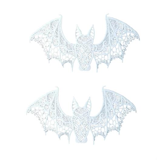 2 Pcs Halloween Bat Embroidered Patch Lace Gothic Wing Design DIY Clothing Badges