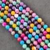 Natural Colored Rainbow Mix Striped Banded Agate Beads, Gemstone Beads, Loose Round Beads, 14-15 Inch Strand, 6mm 8mm 10mm Size Stone Beads.