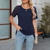 Весна и лето Новые модные повседневные футболки с круглым вырезом и коротким рукавом для женщин