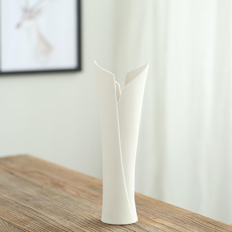 Nordic Simple Starry Dried Flower with Vase Living Room White Porcelain Flower Table Hydroponic Ceramic Vase Decoration