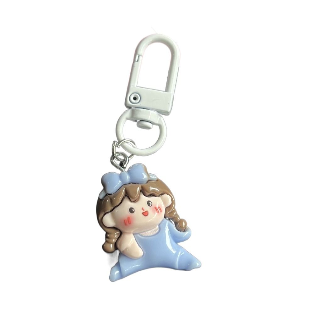 Креативный мультяшный брелок из смолы с изображением пухлой девочки, маленький металлический брелок для наушников