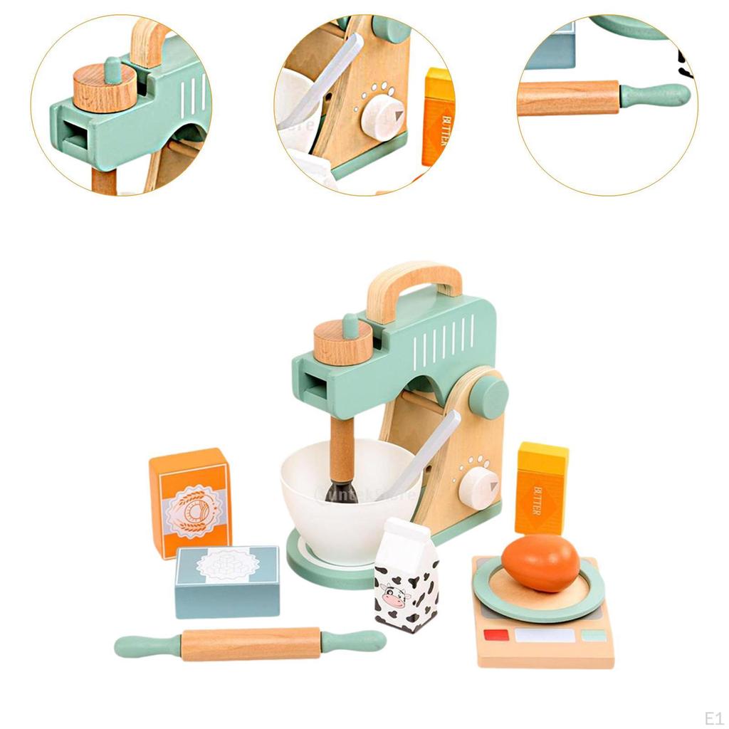 11 шт. кухонный игровой набор блендер набор обучающая игрушка мелкая моторика интерактивный ролевые игры деревянный миксер