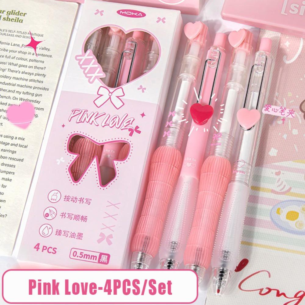 4PCS/Set 0.5mm Black Ink Gel Pen Press Using Ballpoint Pen High Quality Neutral Pen Students
