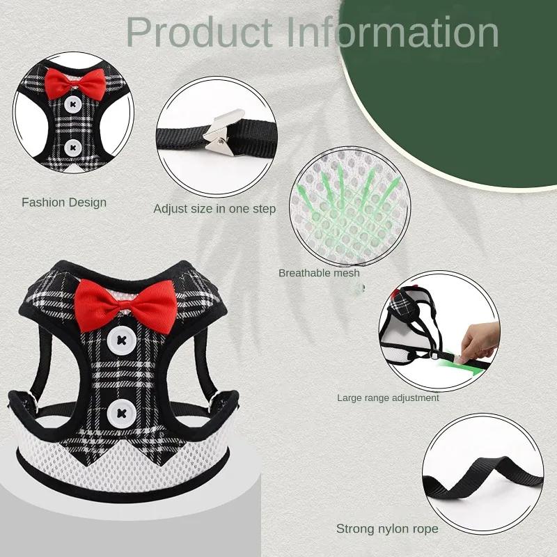 Элегантные ошейники с бантом для собак, галстук, тяговый трос, рождественская шлейка для домашних животных для маленьких и средних собак, нагрудный ремень для кошек, аксессуары для собак, подарки