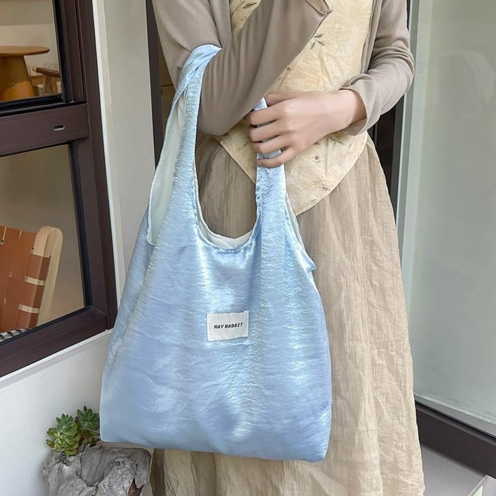 Luxury Simple Shoulder Bag Elegant Underarm Shopping Bag Fashion Design Satin Silk Tote Bag Casual
