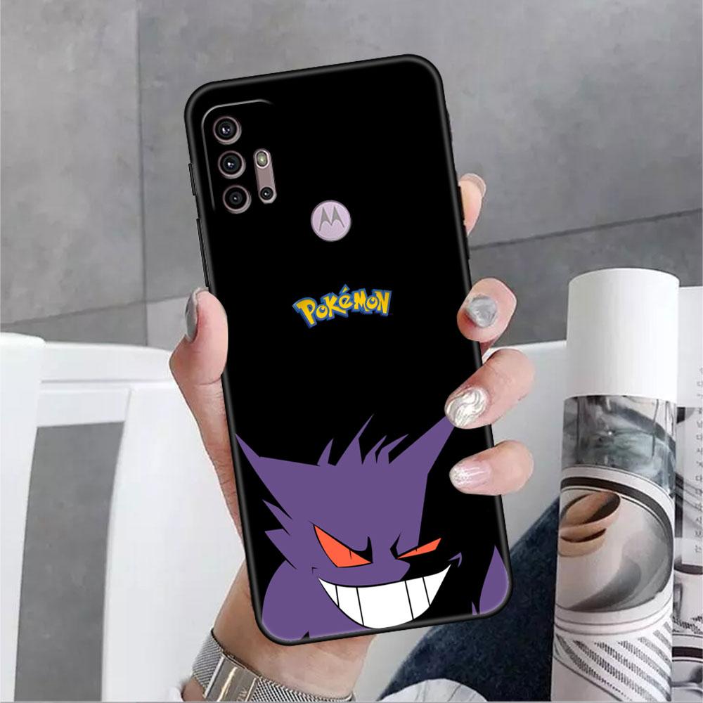 Милый чехол Pokemon Gengar для Motorola G30 G60 G22 G9 Play G82 G52 G8 G9 G50 One Fusion Edge 20 черный мягкий чехол для телефона силиконовый