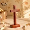 Wooden Standing Christian Gifts Solid Wood Stand Tabletop Ornament, Gifts, Catholic Religious Craft Faith Decor for Home Prayer Room Desktop