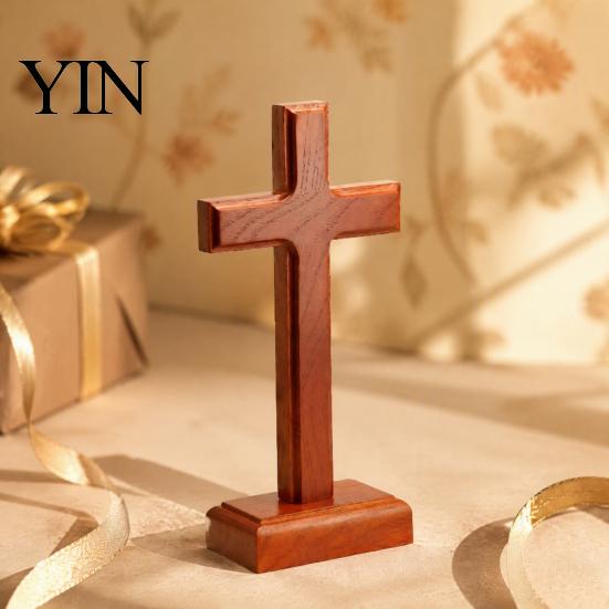 Wooden Standing Christian Gifts Solid Wood Stand Tabletop Ornament, Gifts, Catholic Religious Craft Faith Decor for Home Prayer Room Desktop
